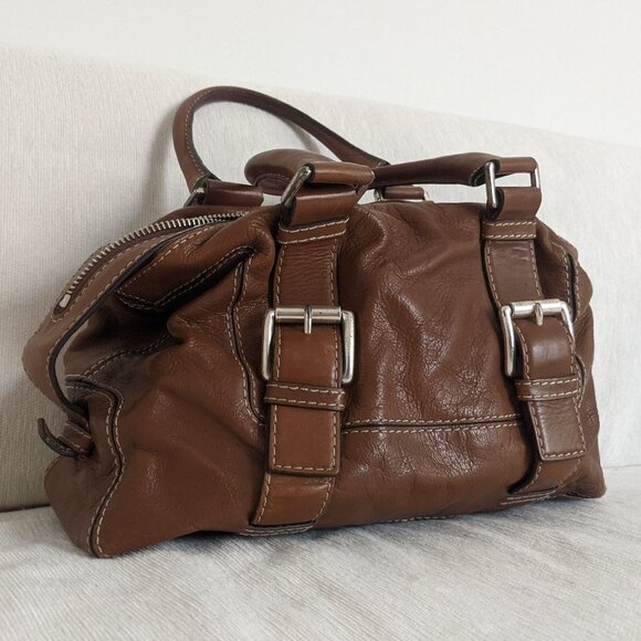 Michael Kors Brown Leather Doctors Satchel with Duster - Picture 3 of 10